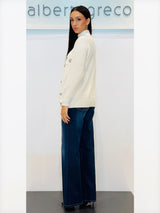 Maglia con ricamo di cristalli