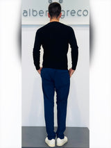 Maglia uomo girocollo leggera in misto lana