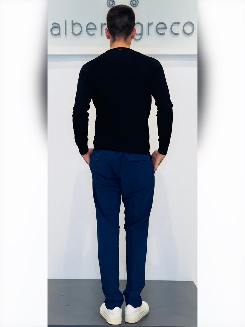 Maglia uomo girocollo leggera in misto lana