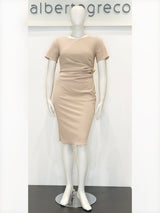 Tubino in crepe elasticizzata con manica corta