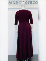 Abito lungo curvy con gonna in raso