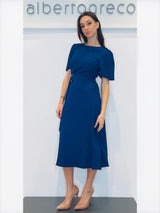 Abito midi con manica corta a sbuffo