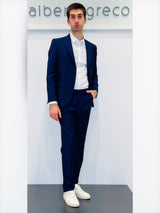 Abito due bottoni in tessuto spinato