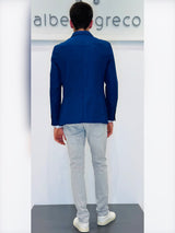 Giacca due bottoni in tessuto fiammato misto lana