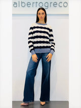 Maglia donna traforata bicolor