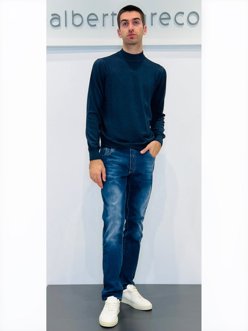 Maglia uomo lupetto in lana effetto vintage