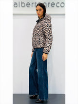 Piumino corto animalier reversibile