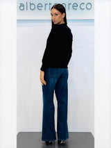 Cardigan over con davanti ricamato