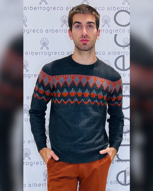 Maglia uomo jacquard stile norvegese