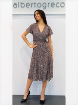 Abito midi chemisier animalier