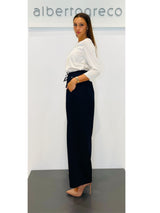 Blusa in raso con manica a tre quarti