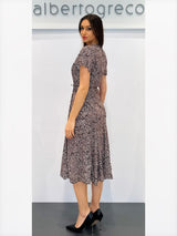 Abito midi chemisier animalier