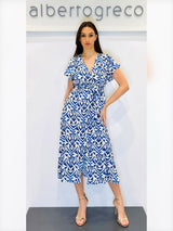 Abito midi fantasia maioliche