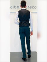 Completo cerimonia con giacca con motivo in raso su davanti