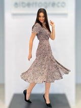 Abito midi chemisier animalier