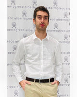 Camicia uomo in misto lino