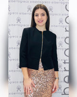Giacca girocollo con chiusura zip