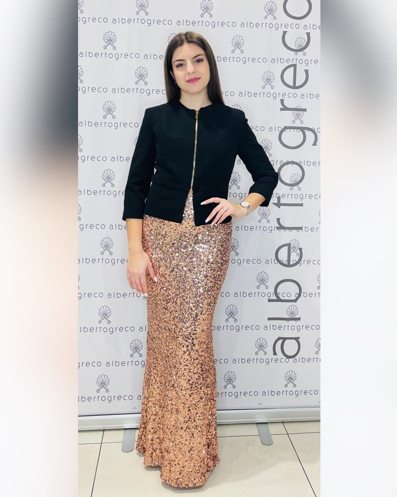 Giacca girocollo con chiusura zip
