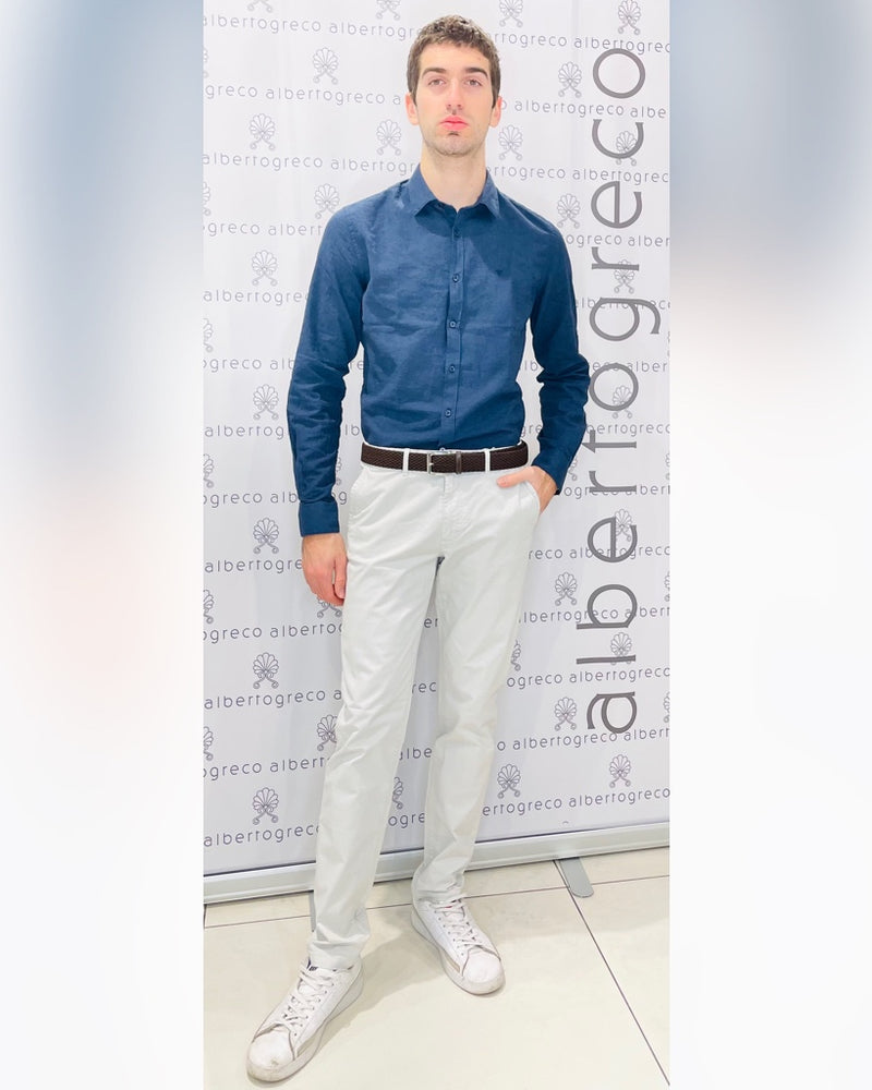 Camicia uomo in misto lino